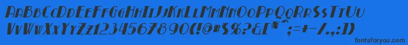 BroadmoorItalic-Schriftart – Schwarze Schriften auf blauem Hintergrund