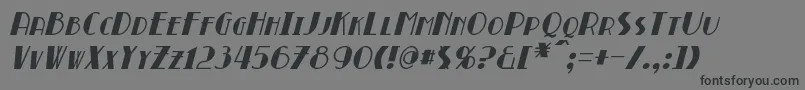 BroadmoorItalic-fontti – mustat fontit harmaalla taustalla