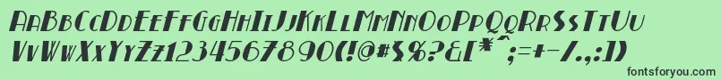 BroadmoorItalic-Schriftart – Schwarze Schriften auf grünem Hintergrund