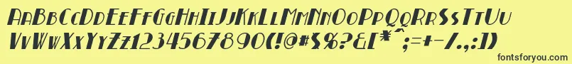 BroadmoorItalic-fontti – mustat fontit keltaisella taustalla