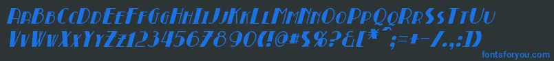 フォントBroadmoorItalic – 黒い背景に青い文字