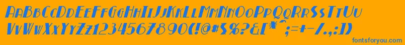 BroadmoorItalic-fontti – siniset fontit oranssilla taustalla