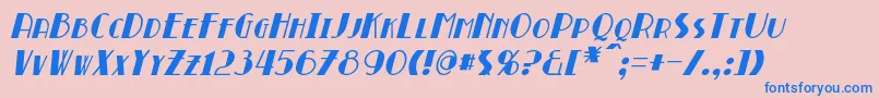 BroadmoorItalic-fontti – siniset fontit vaaleanpunaisella taustalla