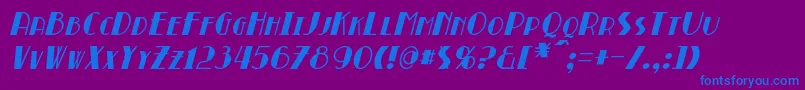 BroadmoorItalic-fontti – siniset fontit violetilla taustalla