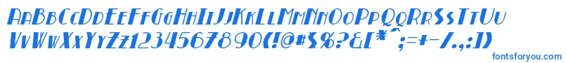 フォントBroadmoorItalic – 白い背景に青い文字