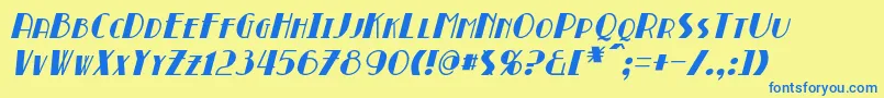 More about BroadmoorItalic Font BroadmoorItalic Font – Blue Fonts on Yellow Background