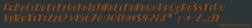 フォントBroadmoorItalic – 黒い背景に茶色のフォント