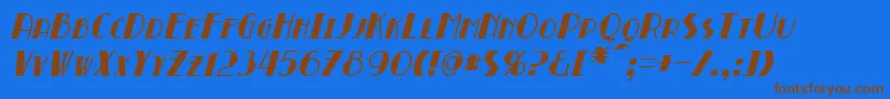 BroadmoorItalic Font – Brown Fonts on Blue Background