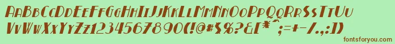 Шрифт BroadmoorItalic – коричневые шрифты на зелёном фоне