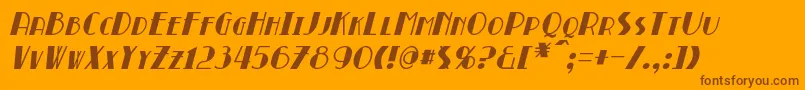 フォントBroadmoorItalic – オレンジの背景に茶色のフォント