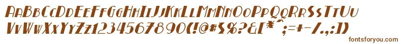 BroadmoorItalic-Schriftart – Braune Schriften auf weißem Hintergrund