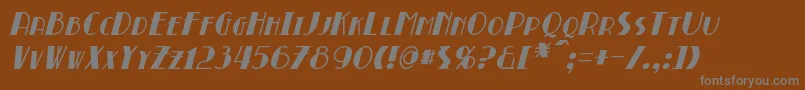 フォントBroadmoorItalic – 茶色の背景に灰色の文字