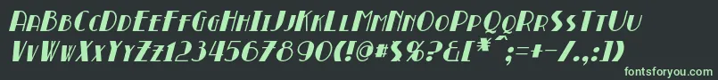 BroadmoorItalic-fontti – vihreät fontit mustalla taustalla