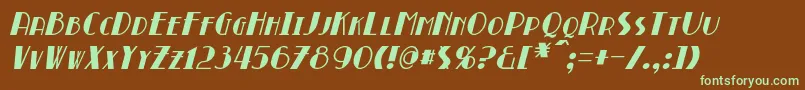 Fonte BroadmoorItalic – fontes verdes em um fundo marrom