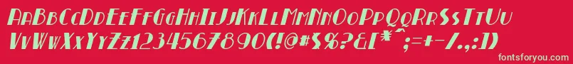 フォントBroadmoorItalic – 赤い背景に緑の文字