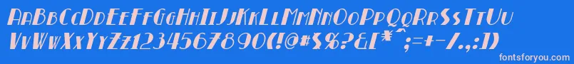 BroadmoorItalic-fontti – vaaleanpunaiset fontit sinisellä taustalla