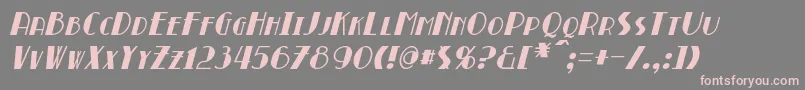 フォントBroadmoorItalic – 灰色の背景にピンクのフォント