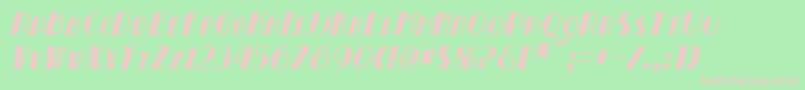 BroadmoorItalic-fontti – vaaleanpunaiset fontit vihreällä taustalla