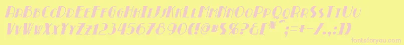 BroadmoorItalic-fontti – vaaleanpunaiset fontit keltaisella taustalla