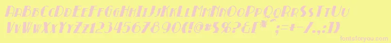 BroadmoorItalic-Schriftart – Rosa Schriften auf gelbem Hintergrund