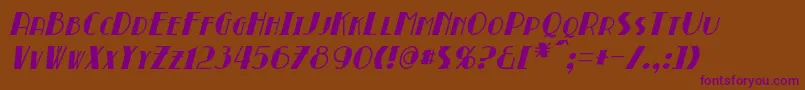 BroadmoorItalic-Schriftart – Violette Schriften auf braunem Hintergrund
