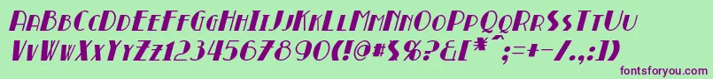 BroadmoorItalic-fontti – violetit fontit vihreällä taustalla