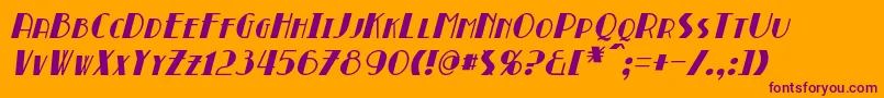 BroadmoorItalic-Schriftart – Violette Schriften auf orangefarbenem Hintergrund