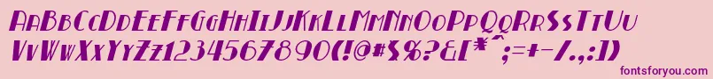 Fonte BroadmoorItalic – fontes roxas em um fundo rosa