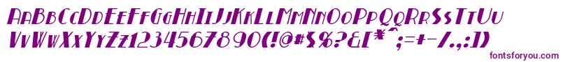 Fonte BroadmoorItalic – fontes roxas em um fundo branco