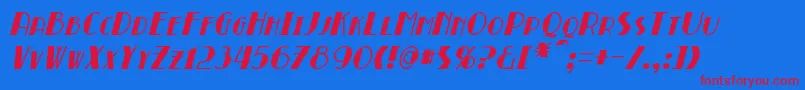 BroadmoorItalic Font – Red Fonts on Blue Background