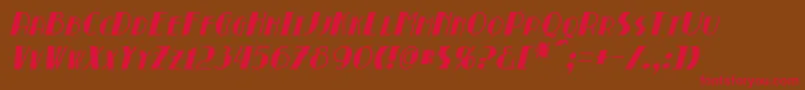 Czcionka BroadmoorItalic – czerwone czcionki na brązowym tle