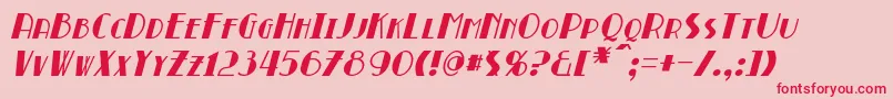 フォントBroadmoorItalic – ピンクの背景に赤い文字