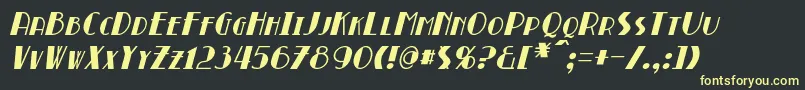 BroadmoorItalic-fontti – keltaiset fontit mustalla taustalla