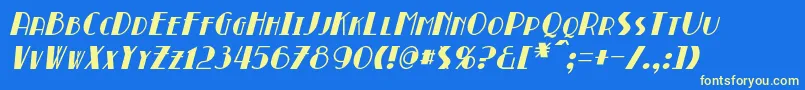 BroadmoorItalic-fontti – keltaiset fontit sinisellä taustalla