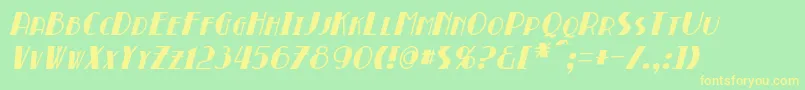フォントBroadmoorItalic – 黄色の文字が緑の背景にあります
