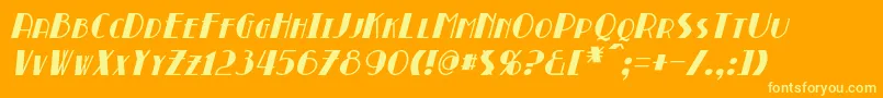 Шрифт BroadmoorItalic – жёлтые шрифты на оранжевом фоне