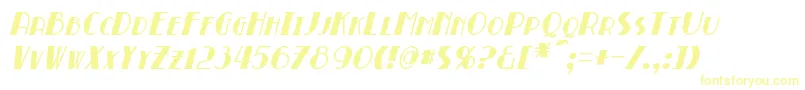 フォントBroadmoorItalic – 白い背景に黄色の文字
