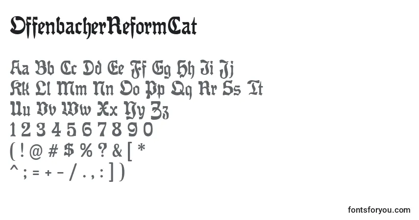 A fonte OffenbacherReformCat – alfabeto, números, caracteres especiais