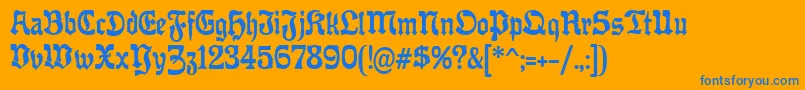 OffenbacherReformCat Font – Blue Fonts on Orange Background