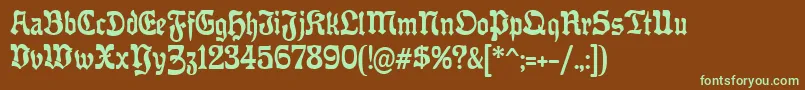 OffenbacherReformCat Font – Green Fonts on Brown Background