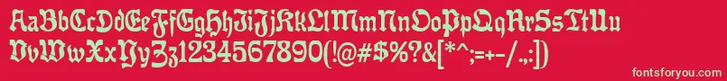 OffenbacherReformCat Font – Green Fonts on Red Background