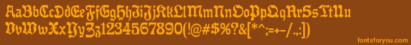 OffenbacherReformCat Font – Orange Fonts on Brown Background