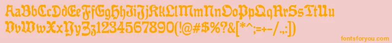 OffenbacherReformCat Font – Orange Fonts on Pink Background