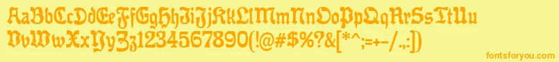 OffenbacherReformCat Font – Orange Fonts on Yellow Background