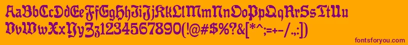 OffenbacherReformCat Font – Purple Fonts on Orange Background