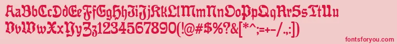 OffenbacherReformCat Font – Red Fonts on Pink Background
