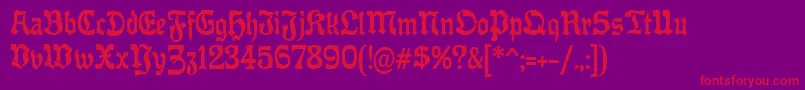 OffenbacherReformCat-Schriftart – Rote Schriften auf violettem Hintergrund