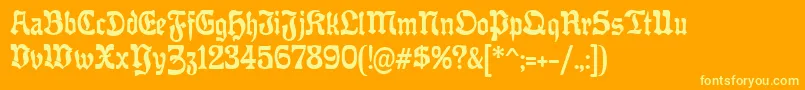 fuente OffenbacherReformCat – Fuentes Amarillas Sobre Fondo Naranja