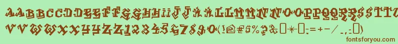 GraffitiTreatFront Font – Brown Fonts on Green Background