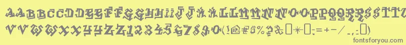 GraffitiTreatFront Font – Gray Fonts on Yellow Background